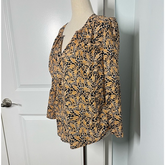 J. Crew x Drake’s London Giraffe Print Bell Sleeve Top size 0 - Picture 6 of 12